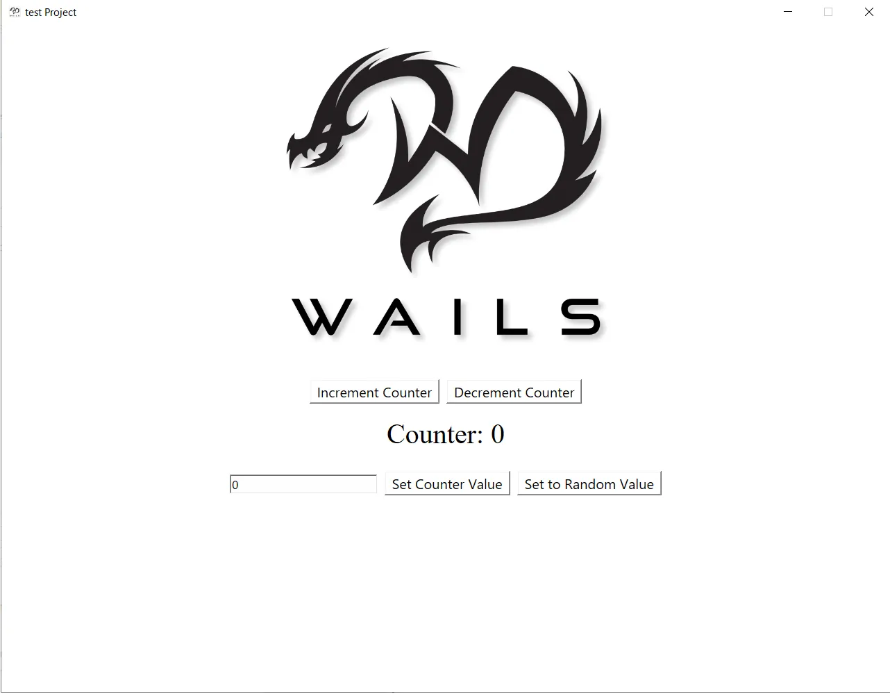 WailsのHello Worldアプリの画面