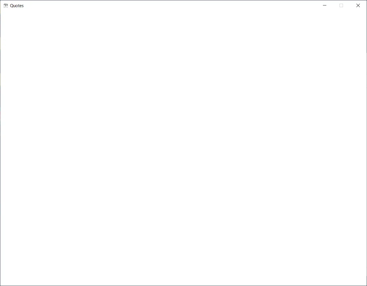 Wailsでビルドしたアプリを起動したところ。画面が真っ白で何も表示されない